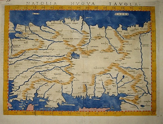 Ruscelli Girolamo (1504-1566) Natolia nuova tavola 1574 Venezia 